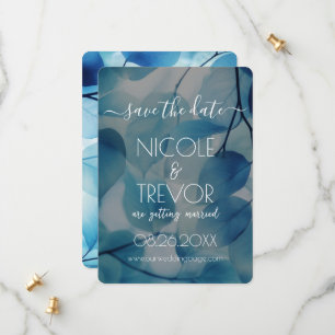 Create Your Own - Blue X-Ray Leaves Save The Date