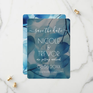 Create Your Own - Blue X-Ray Leaves Save The Date