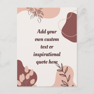 Create Your Own Boho Abstract Motivational Quote Postcard
