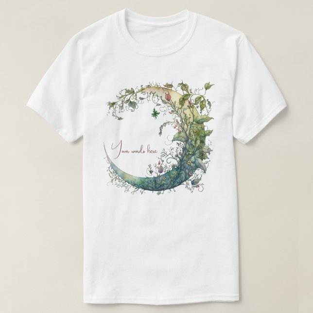Create Your Own Boho Floral Moon T-Shirt (Design Front)