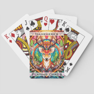 Create Your Own Boho Tribal Stag Totem Animal Playing Cards