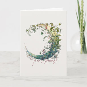 Create Your Own Boho Wildflower Ivy Moon Holiday Card