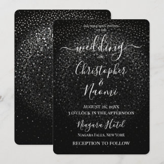 Create Your Own Bokeh Dots on Black Invitation