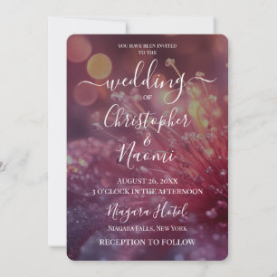 Create Your Own Bokeh Fantasy Pink Flower Invitation