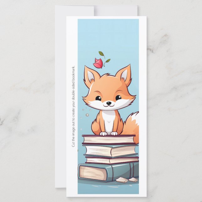 Create Your Own Books & Red Fox Bookmark Card (Front)