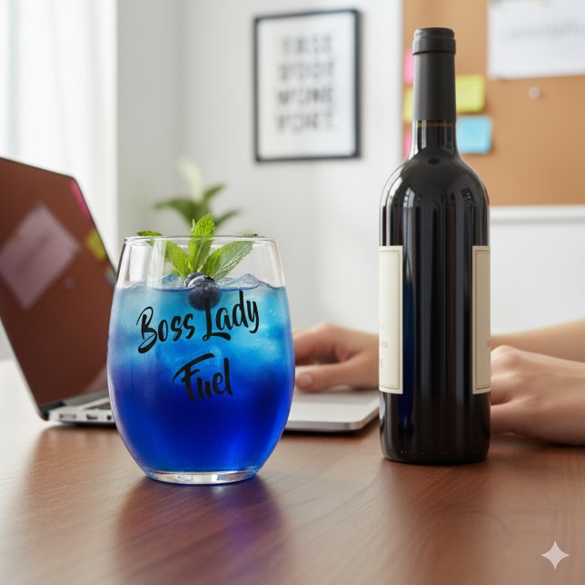 Create Your Own Boss Lady Fuel Stemless Wine Glass (Creator Uploaded)