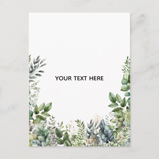 Create Your Own Botanical Design Holiday Postcard (Front)