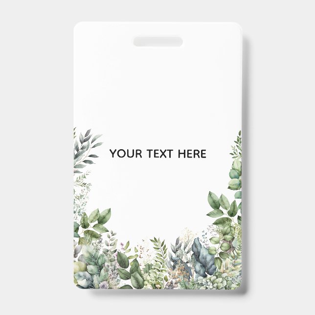 Create Your Own Botanical Design ID Badge (Front)