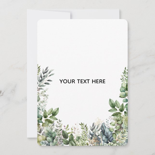 Create Your Own Botanical Design Thank You Card (Front)