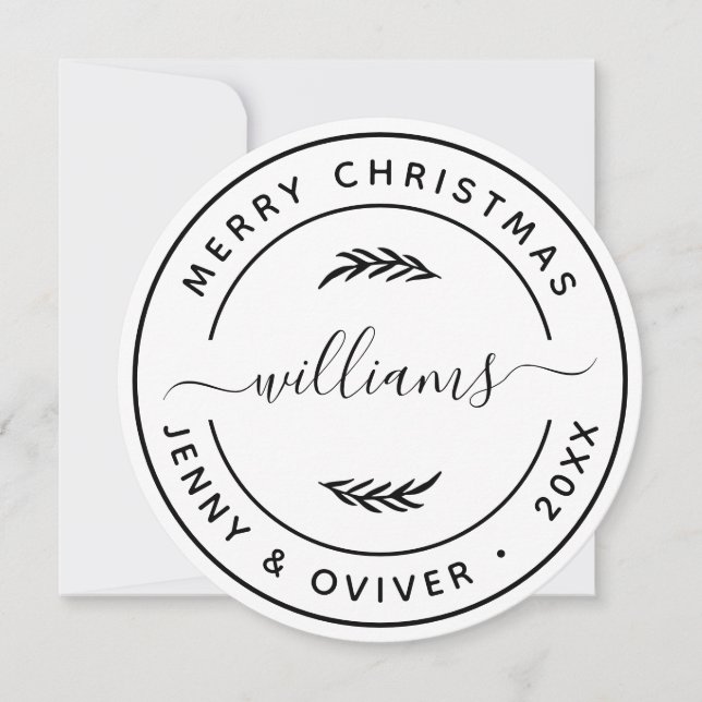 Create Your Own Botanical Leaves Round Favour Tag (Front)