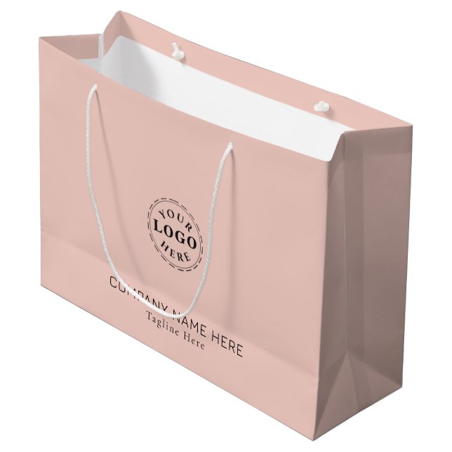 Create Your Own Branded Pale Pink Large Gift Bag (Front Angled)