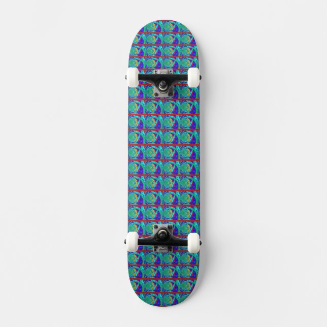 Create Your Own Brazilian shades of colorful blue Skateboard (Front)