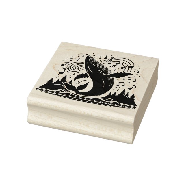 Create Your Own Breaching Humpback Whale Song Rubber Stamp (Stamp)