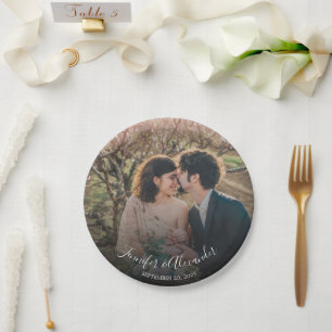 Create your own bride and groom photo wedding paper plate