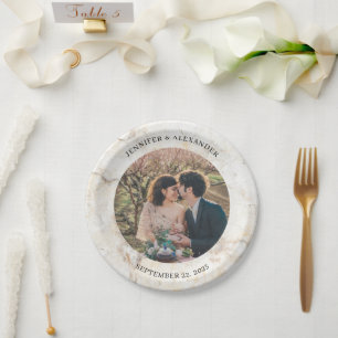 Create your own bride and groom photo wedding paper plate
