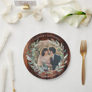 Create your own bride and groom photo wedding paper plate