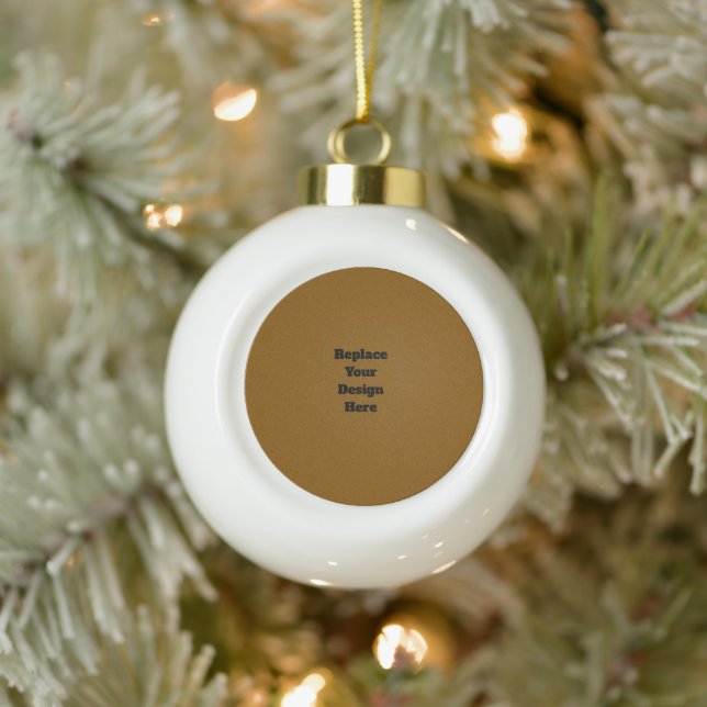 Create Your Own Brown Ceramic Ball Christmas Ornament (Tree)