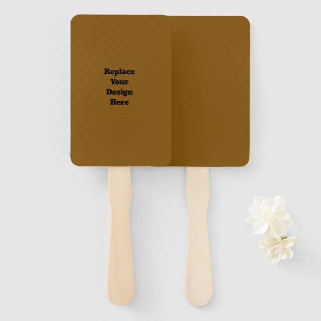Create Your Own Brown Hand Fan (Front and Back)