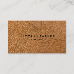 Create Your Own Brown Leather Business Card