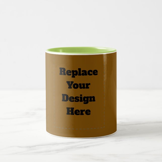 Create Your Own Brown Two-Tone Coffee Mug (Center)