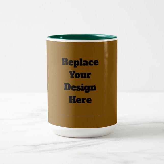Create Your Own Brown Two-Tone Coffee Mug (Center)