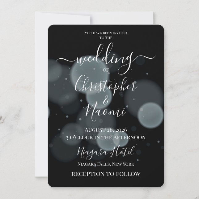 Create Your Own Bubbles on Black Invitation (Front)