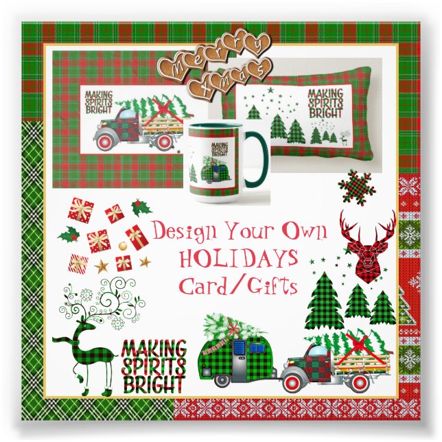 Create Your Own BUFFALO PLAID HOLIDAYS Cards/Gifts Photo Print (Front)
