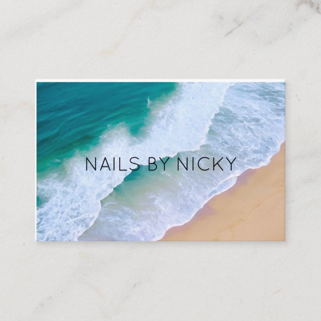 Create Your Own Business Card – Beach Ocean Wave  (Front)