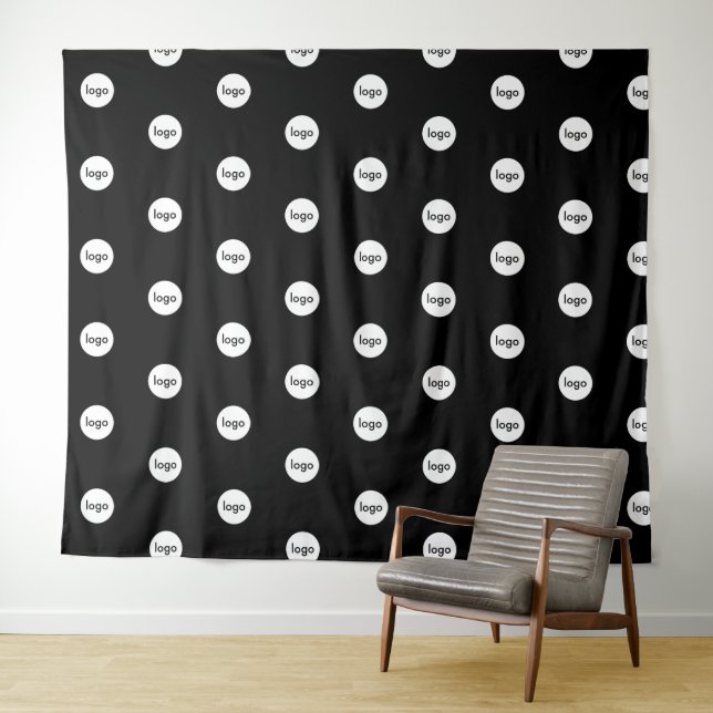 Create Your Own Business Logo Backdrop Tapestry (In Situ (Horizontal))