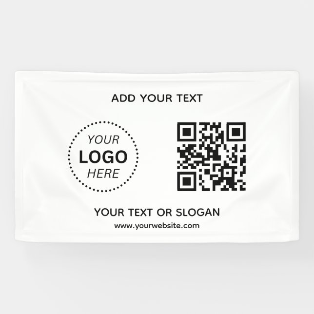 Create Your Own Business Logo QR Code & Website Banner (Horizontal)