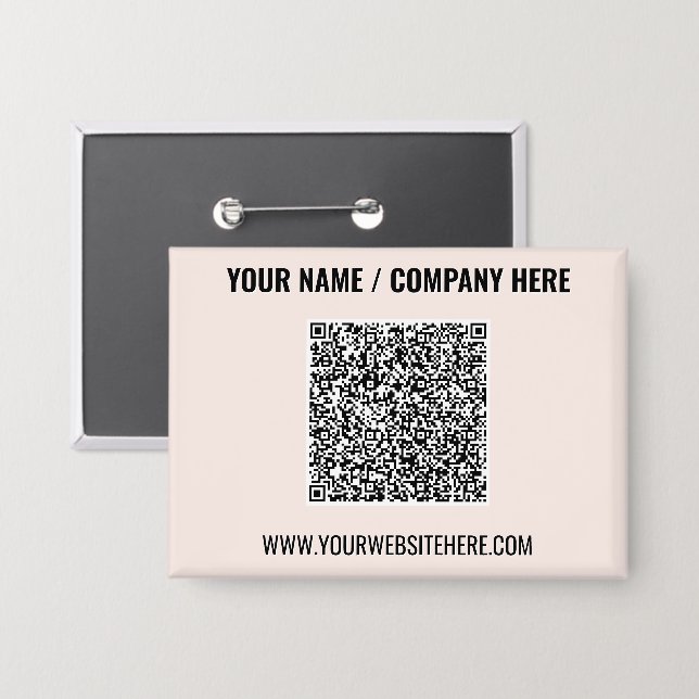 Create Your Own Business QR Code Buttons Template (Front/Back)