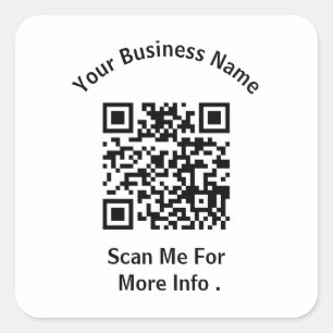 Create Your Own business QR Code Square Sticker