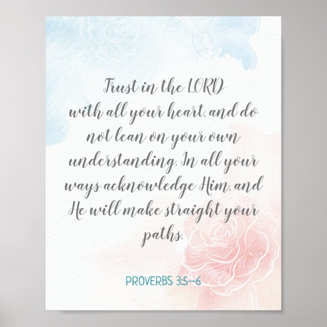 Create Your Own Calligraphy Bible Verse Text Poster (Front)