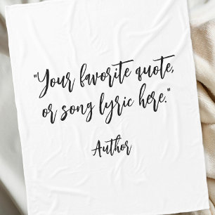 Create Your Own Calligraphy Quote Fleece Blanket