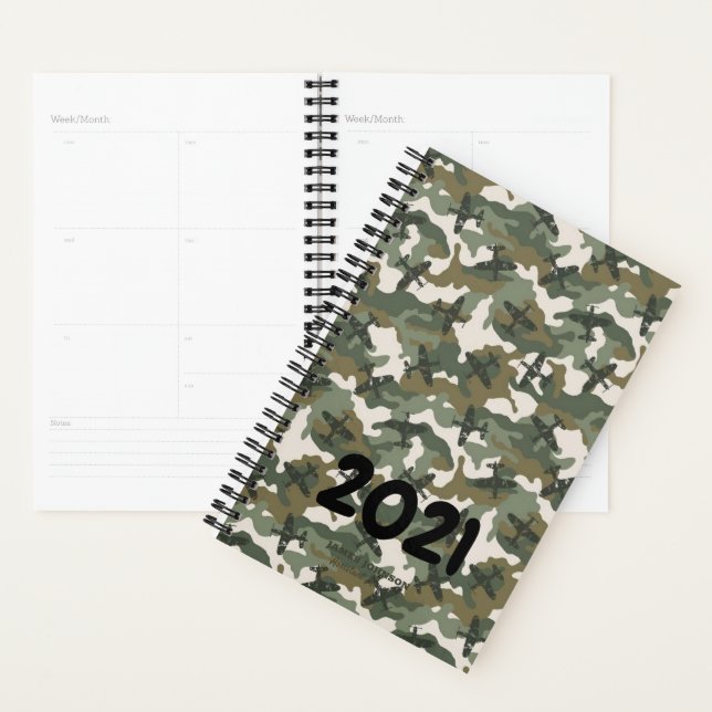 Create Your Own CAMO PLANE 2021 Calendar Planner (Display)