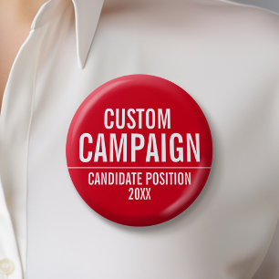 Create Your Own Campaign Gear - Red and White 6 Cm Round Badge