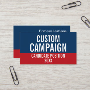 Create Your Own Campaign Gear Red Blue Business Card