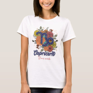 Create Your Own Capricorn Zodiac Flowers T-Shirt