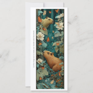 Create Your Own Capybara Flowers Bookmark Card