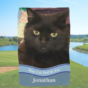 Create Your Own Cat Dad Custom Photo Golf Towel