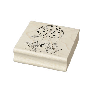 Create Your Own Celestial Amanita Mushroom Floral Rubber Stamp