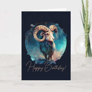 Create Your Own Celestial Aries Zodiac Holiday Card
