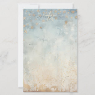 Create Your Own Celestial Blue Gold Grunge Stars Stationery