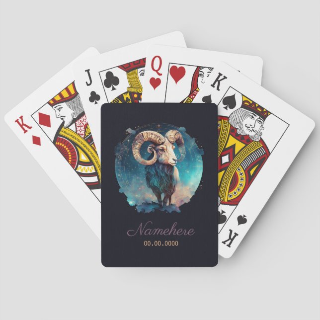 Create Your Own Celestial Capricorn Zodiac Playing Cards (Back)