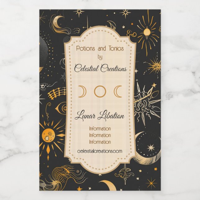 Create Your Own Celestial Chaos Wine Label (Single Label)