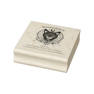 Create Your Own Celestial Crescent Moon Black Cat Rubber Stamp