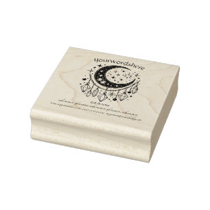 Create Your Own Celestial Crescent Moon Crystals Rubber Stamp