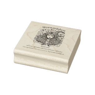 Create Your Own Celestial Crescent Moon Goddess Rubber Stamp