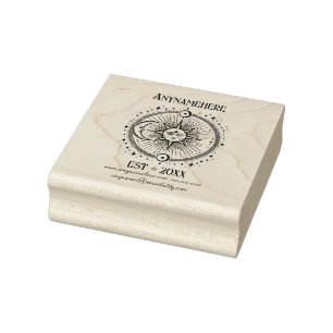 Create Your Own Celestial Crescent Moon Sun Rubber Stamp