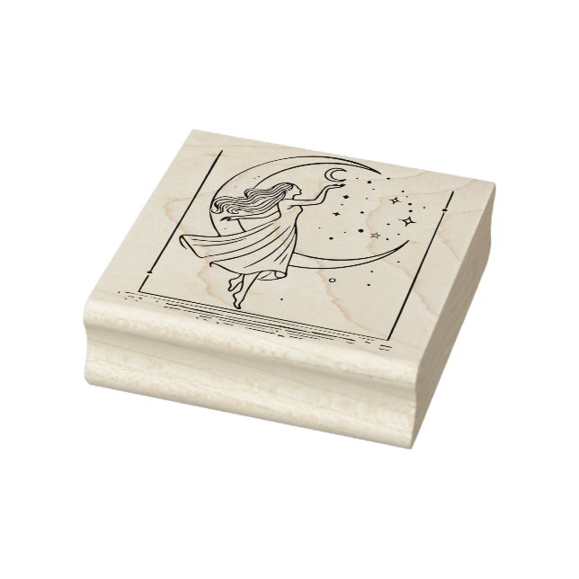 Create Your Own Celestial Dancing Moon Magic Rubber Stamp (Stamp)